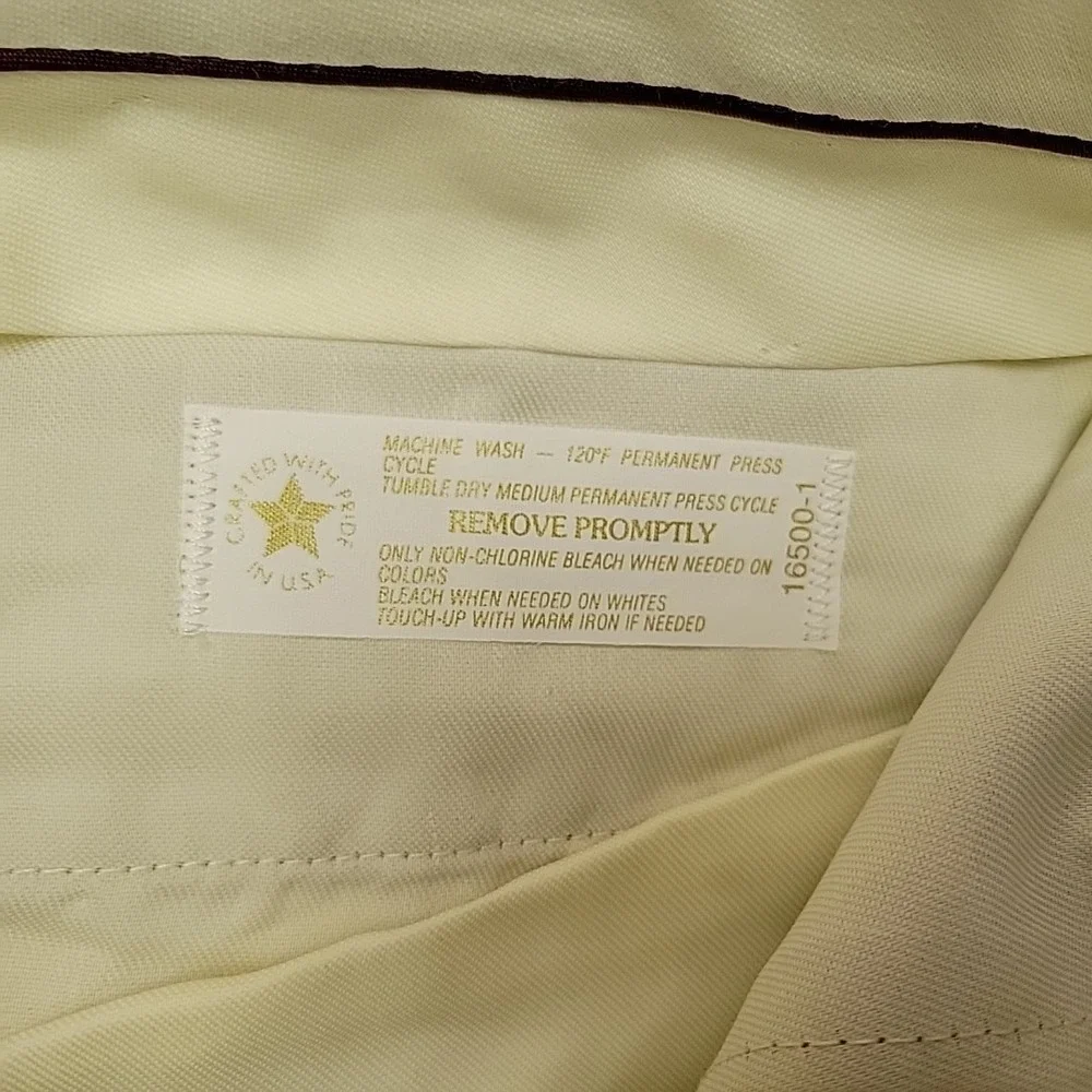 VTG Unbranded Flat Front‎ Chino Trousers Men 34x31 Tan Khaki Casual Made In USA